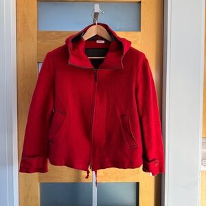 Women's Vibrant Red Zip-Up Jacket